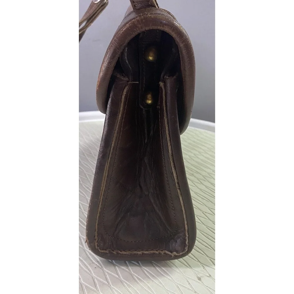 Vintage Real Leather Women's brown‎ Purse Boho Hand Tooled Shoulder bag 7x10x3